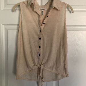 Aeropostale Tie Front Button Up Tank